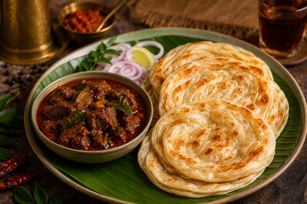 Kerala Parotta and Beef Curry
